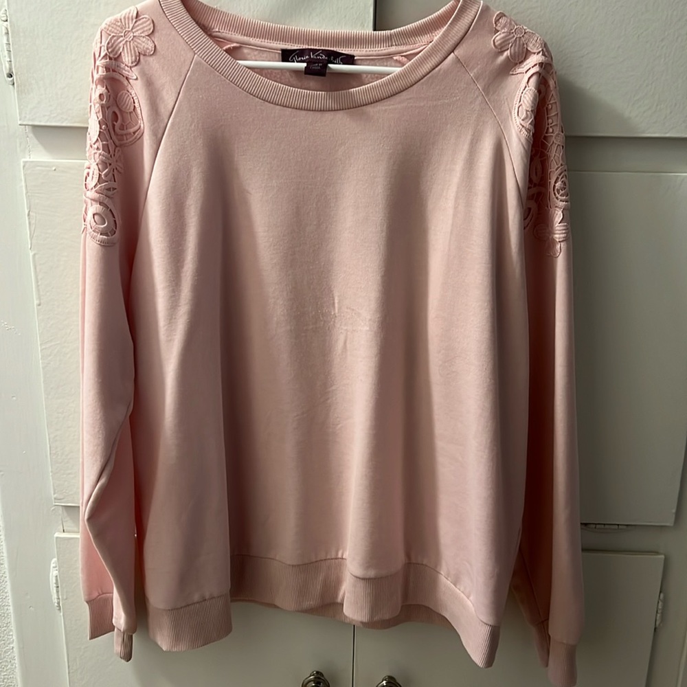 Vanderbilt Ladies' Pullover with Lace Appliqué on sleeves
